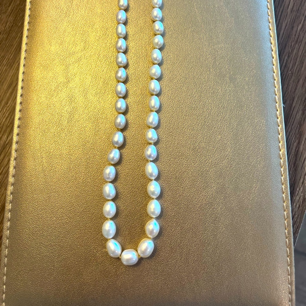 Genuine Pearl Necklace, 16.5” in length.
